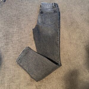 Good American Gray Slim Straight Leg Jeans